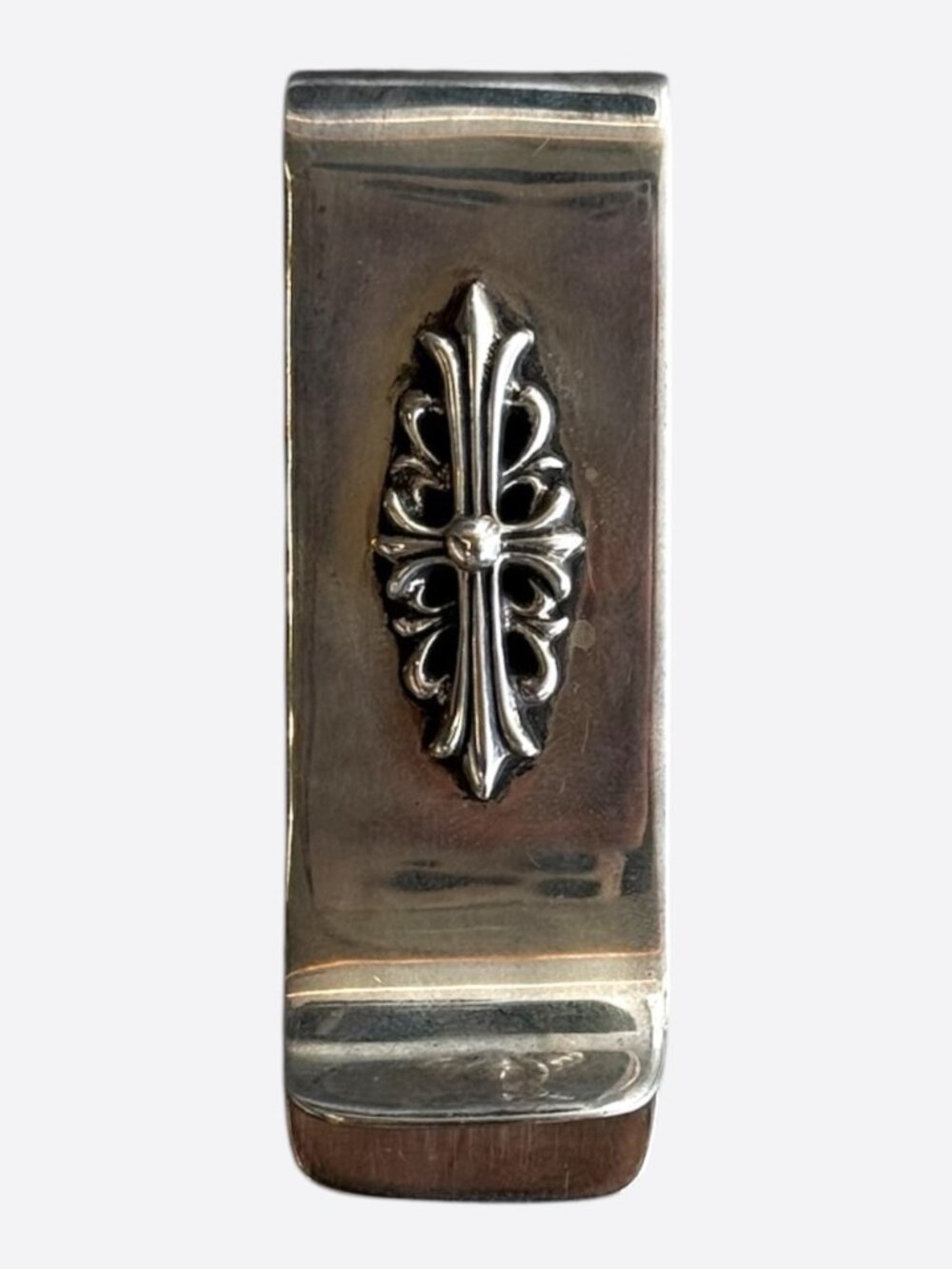 Chrome Hearts Silver Floral Cross Money Clip